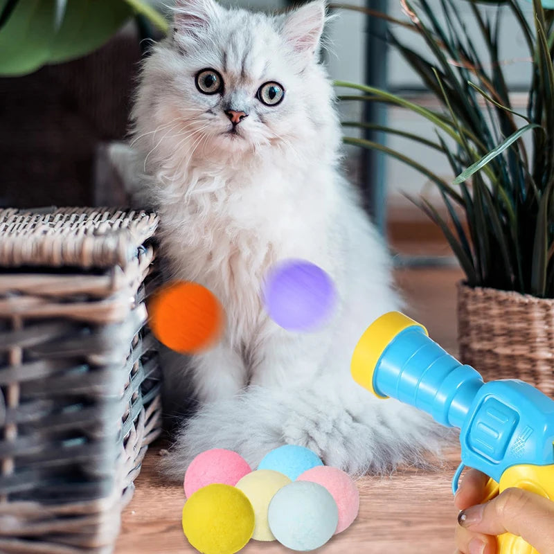 Pistolet lanceur de balles en peluche pour chat "PanPan"