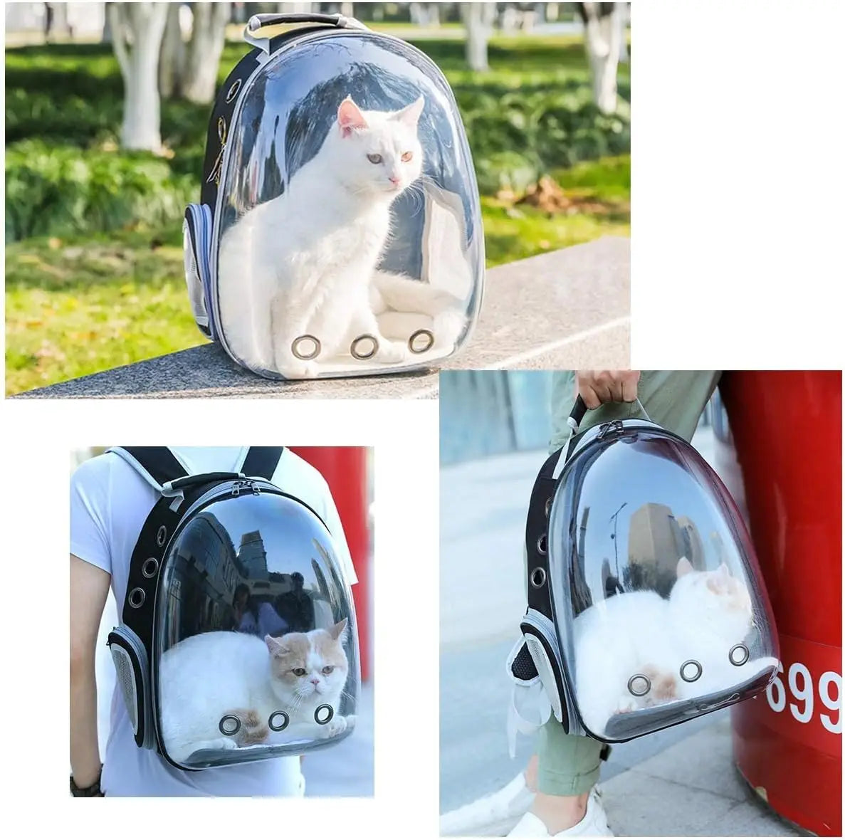 Sac de transport pour chat transparent/respirant "AstroCat"