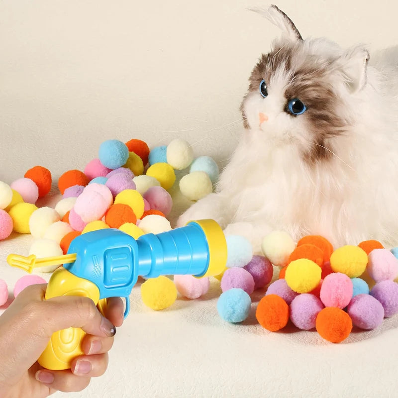 Pistolet lanceur de balles en peluche pour chat "PanPan"