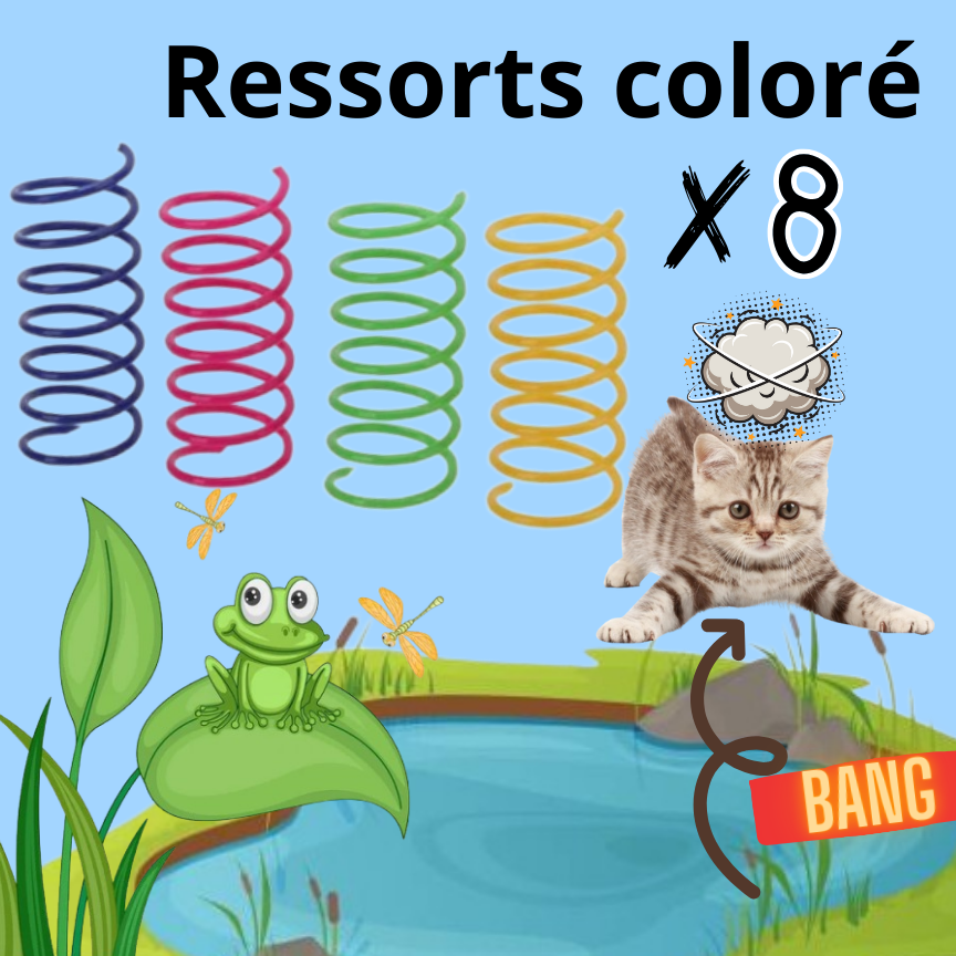 Ressort multicolor pour chat "BangBang"